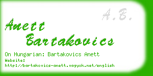anett bartakovics business card